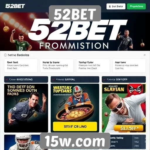 Promoções e bônus disponíveis no 52BET